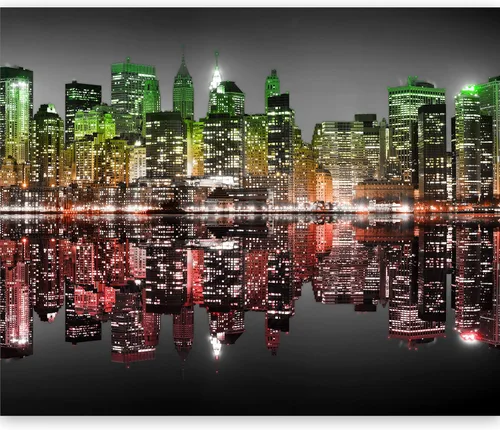 Vista 23 de artgeist Mural de pared Nueva York, 77 x 61 pulgadas, adhesivo autoadhesivo para pared, diseño de foto extraíble, decoración del hogar, paisaje