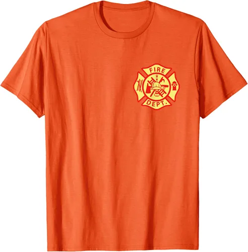 Vista 96 de Camiseta con logotipo de bomberos con símbolo de bombero, Negro