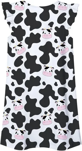 Vista 2 de uideazone - Camisón para dormir con manga de holanes para niñas de 5 a 12 años