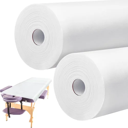 Vista 18 de Tudomro 1 rollo de sábanas desechables no tejidas cubiertas de papel para mesa de masaje, sábanas de masaje de tela no tejida, cubierta de cama