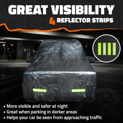 Vista 6 de Mockins 190T - Funda de poliéster para vehículos SUV Small SUV Car Cover for Snow , Frost, Dust, UV & Rain Outdoor & Indoor Car Covers for