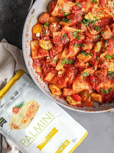 Vista 2 de Palmini Hearts of Palm Pasta - Lasaña baja en carbohidratos, 0.14 oz de carbohidratos, sin gluten, (12 onzas - Paquete de 6)