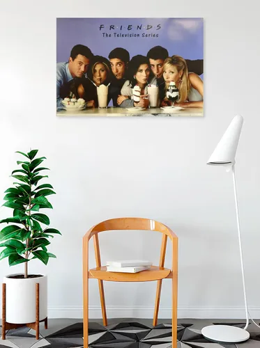 Vista 2 de BUY ART FOR LESS Póster de arte clásico con licencia oficial de Friends TV Show Milkshake, 36 x 24 pulgadas, impresión decorativa, papel de póster