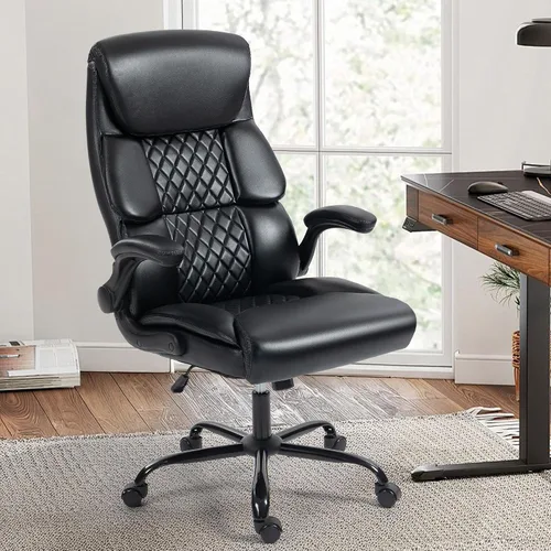 Vista 14 de Silla de oficina – Silla ergonómica de escritorio para computadora con respaldo alto con función mecedora y soporte lumbar, silla ejecutiva cómoda