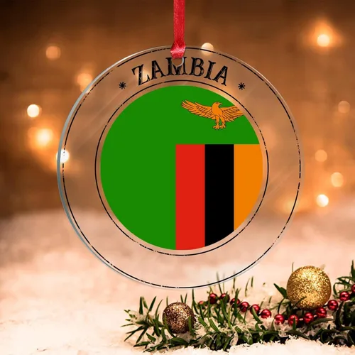 Vista 26 de Bandera de Andorra, adorno colgante de Navidad, bandera nacional, decoraciones de Navidad, adornos acrílicos, colgante para árbol de Navidad