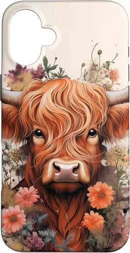 Vista 23 de Highland Cow Flowers Case for iPhone 17