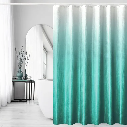 Vista 32 de Gibelle Cortina de Ducha Pequeña para Cabina 36 x 72 pulgadas, Cortina de Ducha de Tela Texturizada de Tejido Gofre Medio Estrecho para Baño, Beige
