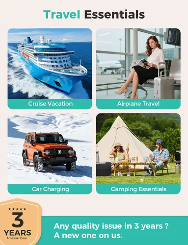 Vista 4 de Esenciales de viaje para Apple Watch, esenciales para acampar en cruceros, cable de carga múltiple, puertos de carga 3 en 2 para iWatch Series Negro