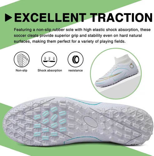 Vista 3 de CBUSTER Zapatos de fútbol para hombre y mujer, zapatos de fútbol para niño grande AGTF