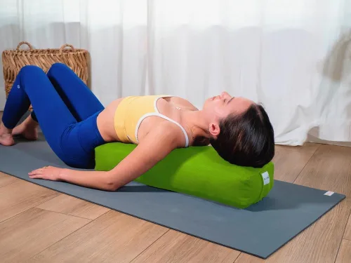 Vista 64 de Sol Living Almohada de yoga rectangular para meditación, accesorios de meditación de algodón, almohada de meditación restaurativa de yoga, almohada