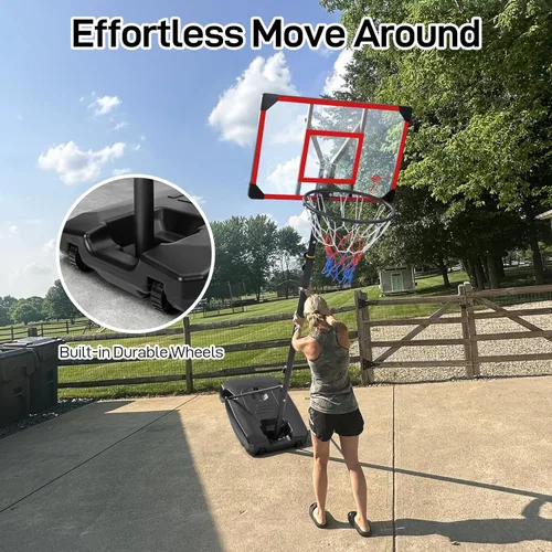 Vista 11 de Yohood Kids Basketball Hoop Outdoor 4.82-8.53ft Adjustable, Portable Basketball Hoops & Goals for Kids/Teenagers/Youth in Backyard/Driveway/Indoor