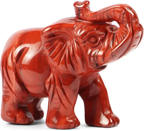 Vista 12 de SMQ Estatua de decoración de elefante de cristales de amatista de 2.0 pulgadas, piedras preciosas talladas a mano, figuras de cristal de buena