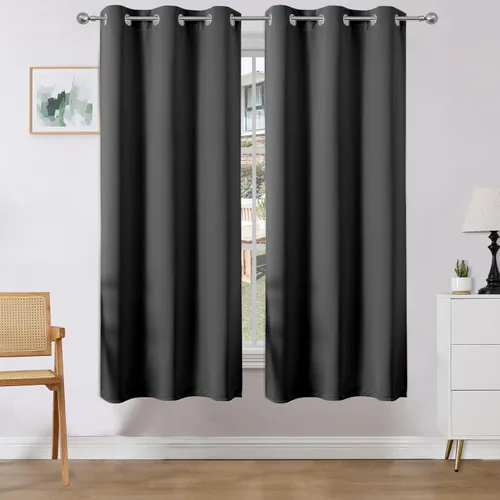 Vista 15 de Joydeco Cortinas opacas para dormitorio de 72 pulgadas de largo, 2 paneles de cortinas con aislamiento térmico para oscurecer la habitación