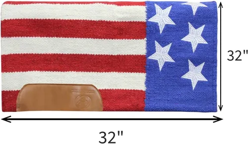 Vista 2 de Tahoe Tack Manta de lana Western de 32" x 32" American Pride New Zealand