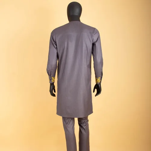 Vista 5 de Conjunto de 2 piezas de ropa africana para hombre, camisas bordadas y pantalones Ankara para bodas y noches