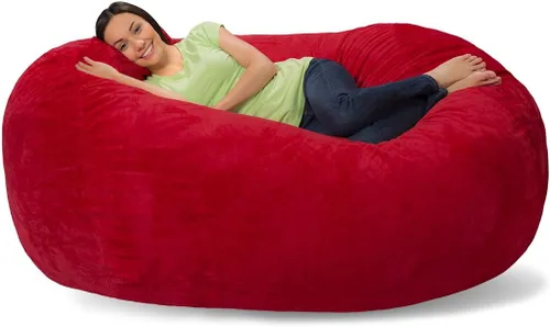 Vista 14 de Comfy Sacks - Puf de espuma viscoelástica de 6 pies, tumbona de color zorro polar