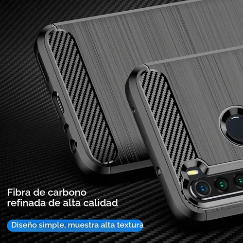 Vista 2 de Funda protectora para Xiaomi Redmi Note 8 de fibra de carbono, TPU suave, antideslizante, duradera, ligera, protectora para Redmi Note 8, negro