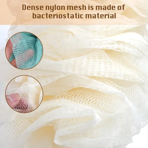 Vista 10 de PIPUHA - Paquete de 2 cepillos de ducha con esponja de lufa para ducha, exfoliante corporal con mango largo, esponja en un palo para hombres