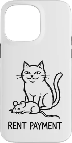 Vista 21 de Pago de alquiler Humor divertido gato para gato papá gato mamá caso para iPhone 17
