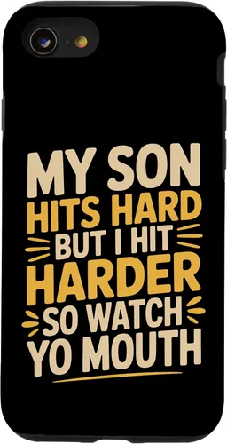 Vista 18 de My Son Hits Hard But I Hit Harder So Watch Yo Mouth - Case for iPhone XR
