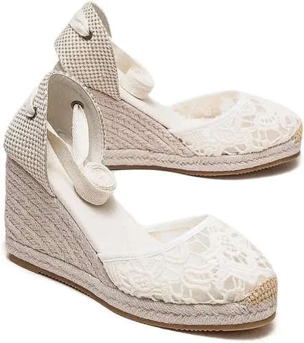 Vista 5 de U-lite - Alpargatas con puente de 3 para mujer, clásicas y suaves, con cordones.