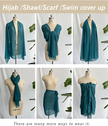 Vista 6 de BEAUTELIATE Soft Chiffon Scarfs Shawls and Wraps for Evening Dresses Bridal Wedding Shawl Wraps
