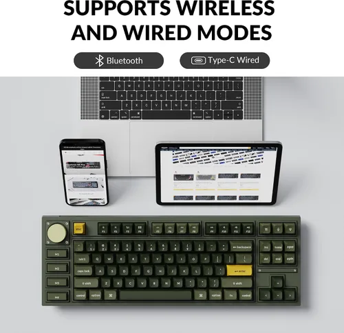 Vista 4 de Keychron Q3 Pro SE Teclado mecánico inalámbrico personalizado, diseño QMKVIA programable TKL BluetoothRGB con cable con interruptor marrón Keychron