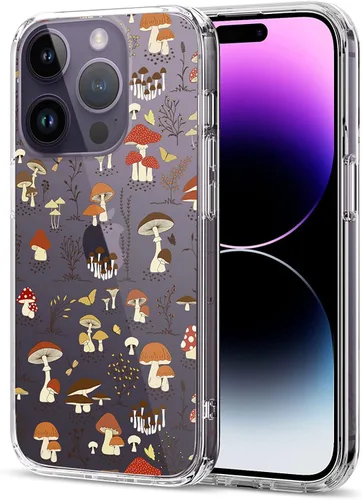 Vista 9 de Funda compatible con iPhone 14 Pro de 6.1 pulgadas, funda transparente con divertido diseño de rana de acuarela para mujeres y niñas, transparente a