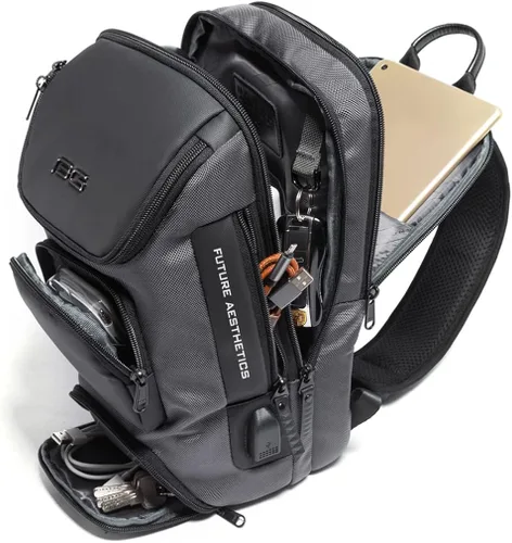 Vista 4 de Oxford Sling Bag Backpack Crossbody Chest Pack for Men Women