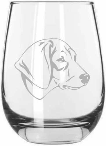 Vista 98 de Shar Pei (chino) - Vaso de vino sin tallo grabado para perro, 15.25 onzas
