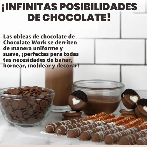 Vista 5 de Chocolate Works Obleas de chocolate negro para derretir, 2.5 libras (paquete de 1)