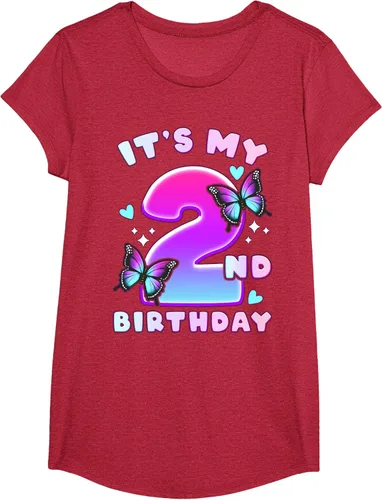 Vista 31 de Camiseta de 2º cumpleaños para niña de 2 años con mariposas y número 2 Negro
