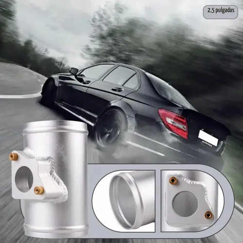 Vista 3 de BARTOO Base para medidor de flujo de aire MAF, montaje para sensor Toyota/Mazda/Subaru/Honda (2.5 pulgadas, 1) Aluminum Alloy, Improves Airflow &