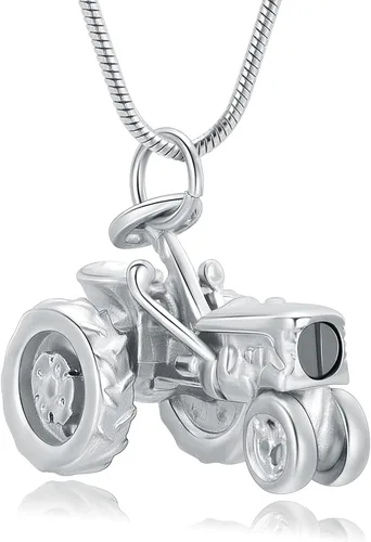Vista 32 de Imrsanl Joyería de cremación para cenizas, motocicleta, automóvil pequeño, collar de urna de tractor para cenizas para hombres, recuerdo