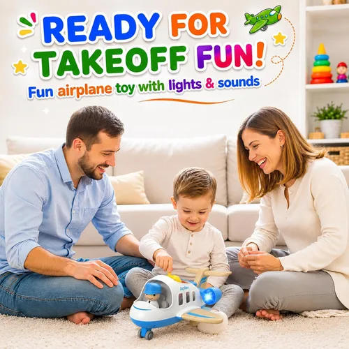 Vista 4 de Wanborns Juguete de avión para niños con sonido y luz, mini avión para niños de 18 meses a 5 años, regalo para niños
