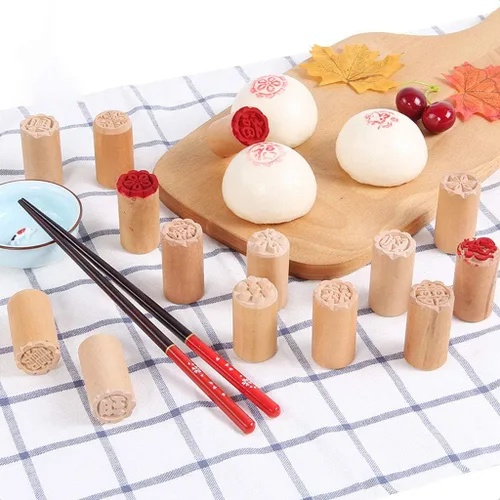 Vista 4 de Xdodnev 8 unids/set pastel molde madera postre sello sello tradicional chino luna DIY galleta