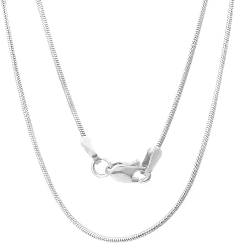 Vista 10 de Plata de ley 0.079 in (2 mm), 0.098 in (2.5 mm), 0.118 in (3 mm), 0.157 in (4 mm), 0.197 in (5 mm), cadena de serpiente redonda, collar de cadena