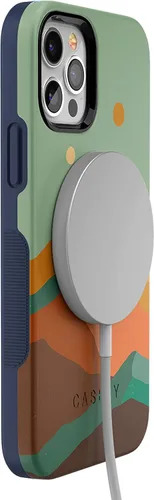 Vista 7 de Casely Funda para iPhone 12/12 Pro Endless Peaks Colorblock Mountain Compatible con MagSafe Diseño protector audaz