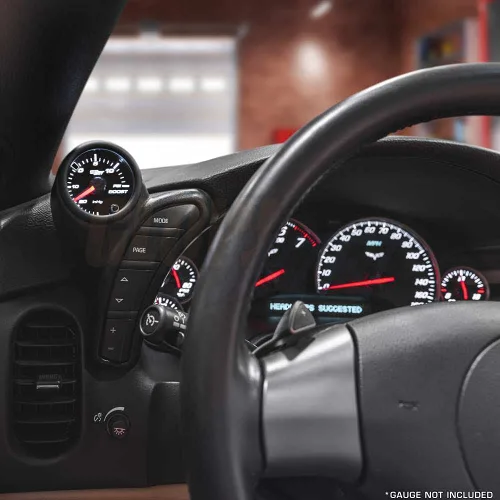 Vista 5 de GlowShift Cápsula izquierda negra de un solo tablero para Chevy Corvette 2005-2013