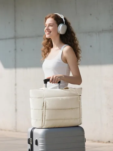 Vista 2 de Bolsa Tote Acolchada para Mujeres, Bolsa de Mano de Trabajo Ligera y Esponjosa para Maestras y Enfermeras, Bolsa de Hombro Acolchada para Escuela