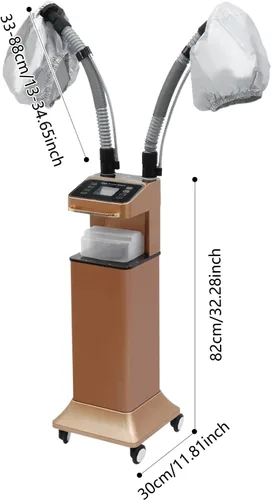 Vista 6 de Vaporizador ultrasónico de 650 W para acondicionamiento profundo, secador de pelo profesional de pie con doble tubo ajustable y tanque de 40 onzas
