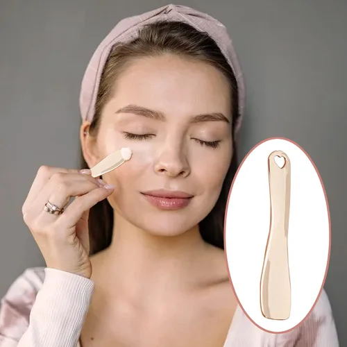 Vista 3 de 3 cucharas cosméticas de metal, mini espátula de aleación de zinc, espátula de máscara facial crema facial cuchara cosmética cuchara de belleza