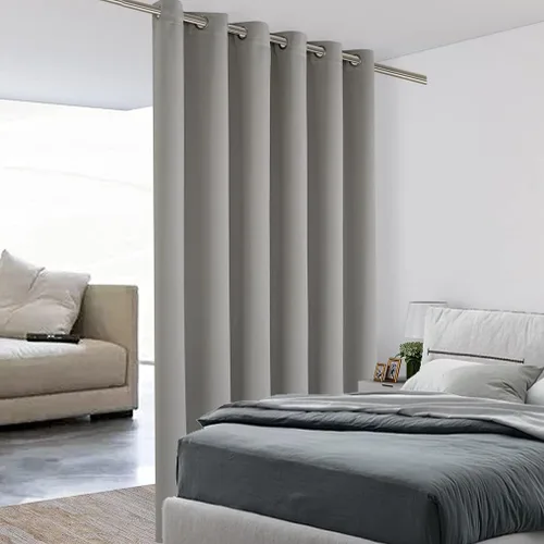 Vista 17 de BONZER Separadores de cortinas negras, cortinas opacas portátiles, panel de tratamiento de ventana de privacidad, cortinas con aislamiento térmico