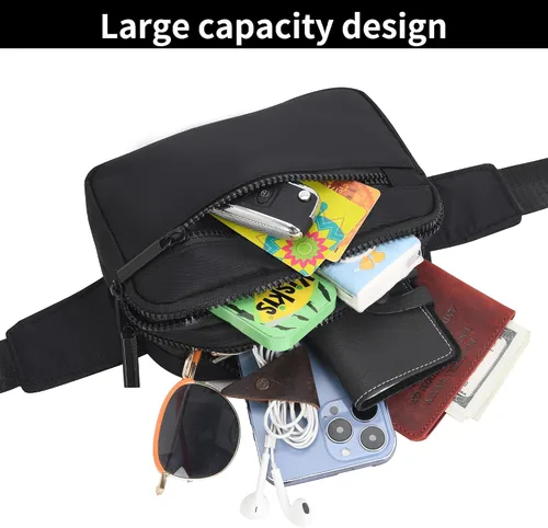Vista 4 de Riñoneras para mujeres y hombres, riñonera de moda, bolsa cruzada con correa ajustable para correr, senderismo, viajes.