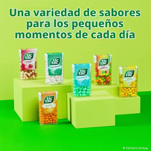 Vista 6 de Tic Tac Menta naranja, paquete de 4 unidades, tamaño de viaje, 200 piezas