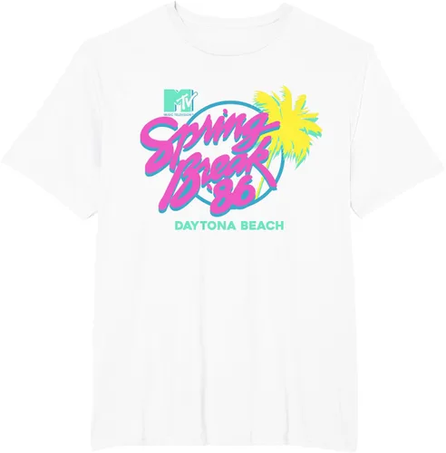 Vista 9 de MTV Camiseta de cuello redondo de ajuste clásico - Spring Break Daytona Beach, negro, adulto, manga corta, algodón y poliéster