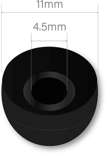 Vista 2 de Puntas medianas para auriculares de goma de silicona de repuesto - 10 negras, 10 transparentes