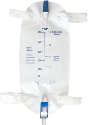 Vista 2 de Paquete de 4 bolsas de drenaje urinario fáciles de tocar, válvula antirreflujo de 16.9 fl oz, correas de tela de drenaje fácil