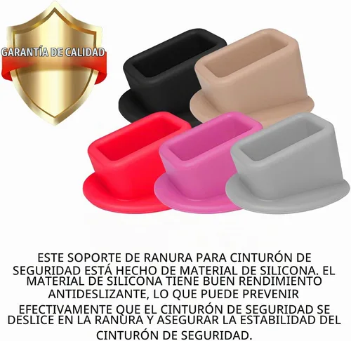Vista 3 de 2 piezas de soporte para hebilla de cinturón de seguridad, hebilla de cinturón de seguridad trasera de silicona para automóvil con refuerzo para un