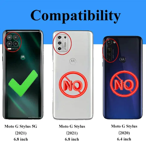 Vista 2 de Androgate Funda compatible con Moto G Stylus 5G con protector de pantalla HD, soporte de anillo de grado militar, soporte para automóvil, prueba